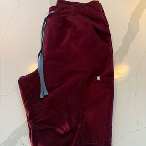 FIGS Burgundy Scrub Pants